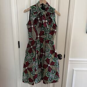 Vintage Ray Darten African Print Dress Women’s Size Small Made In Nigeria